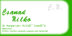 csanad milko business card